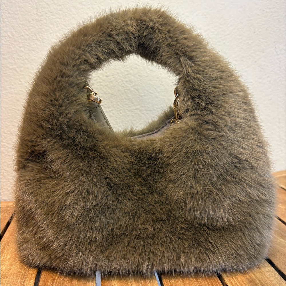 H&M Brown Faux Fur Shoulder Bag - Picture 5 of 8